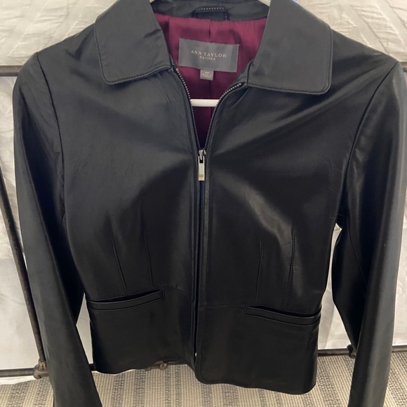 Black leather Ann Taylor petites xs - Picture 1 of 5